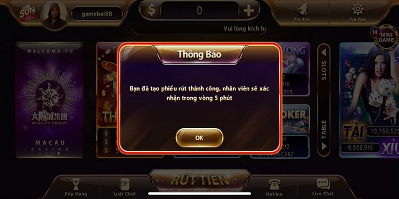 Đọc kỹ các quy tắc rút tiền trên cổng game Sunwin